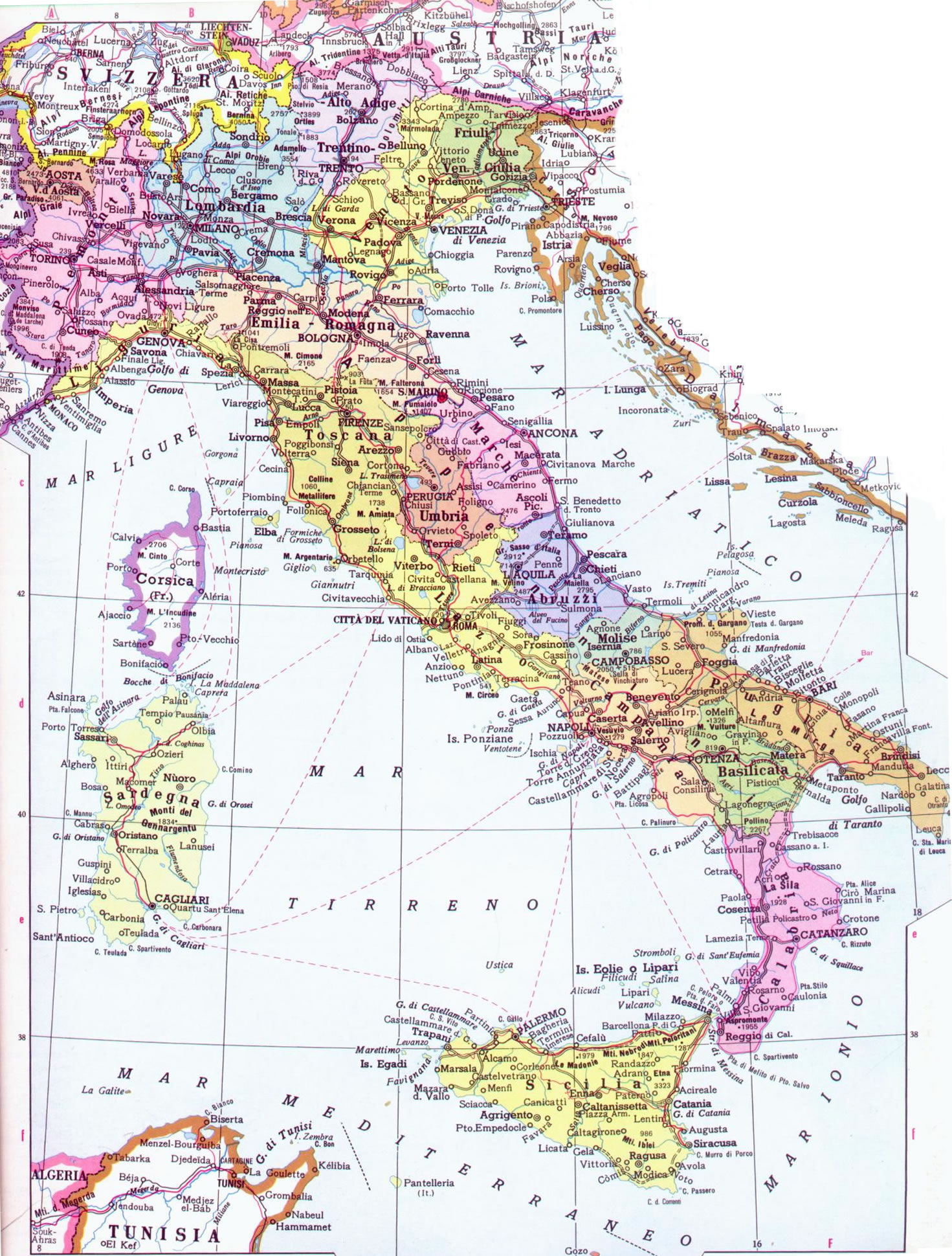 Mappa integrale dell'Italia
